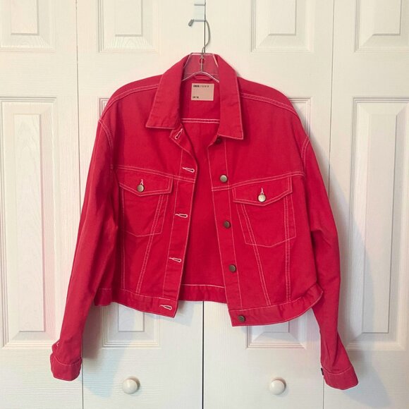 ASOS Vibrant Red Denim Jacket - Picture 4 of 6